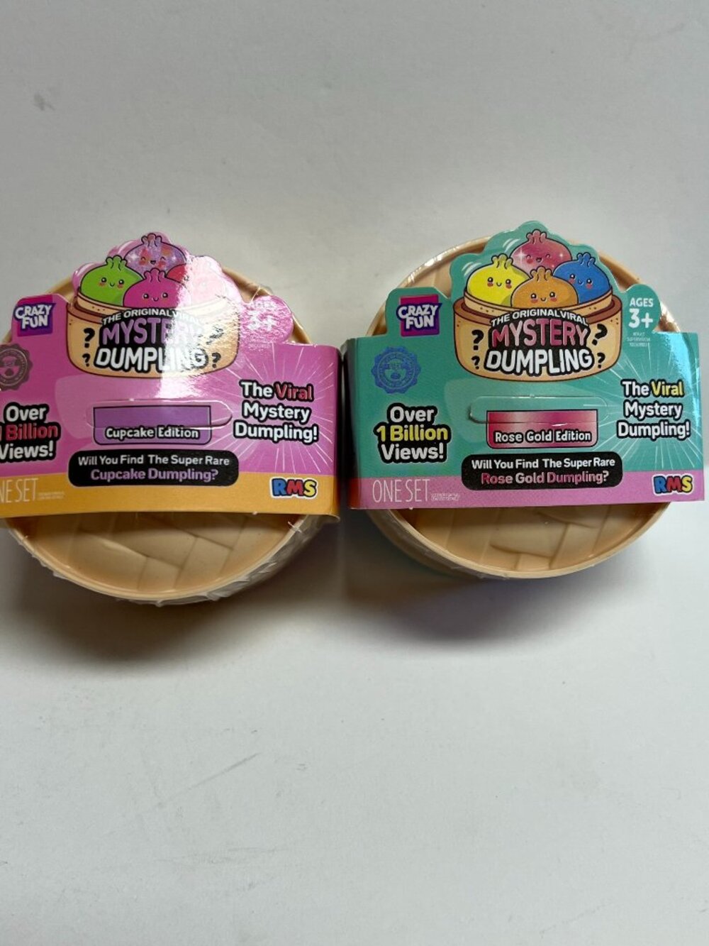 RMS Mystery Dumpling Mini Lot of 2 Cupcake & Rose Gold Edition Squishy NEW SEALE